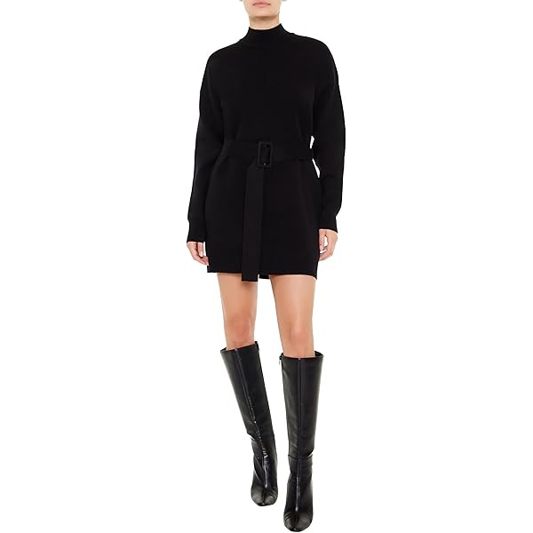 Forever 21 Women's Turtleneck Mini Sweater Dress Heather Grey X